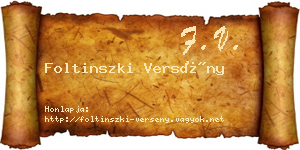 Foltinszki Versény névjegykártya
